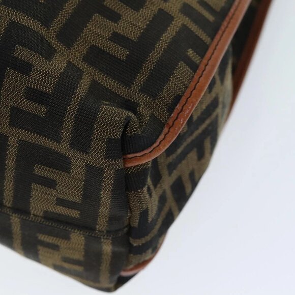 FENDI Zucca Canvas Tote Bag Brown Black Auth am6121 - Picture 4 of 16
